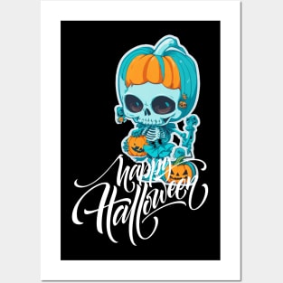 Funny Halloween Skeleton Posters and Art